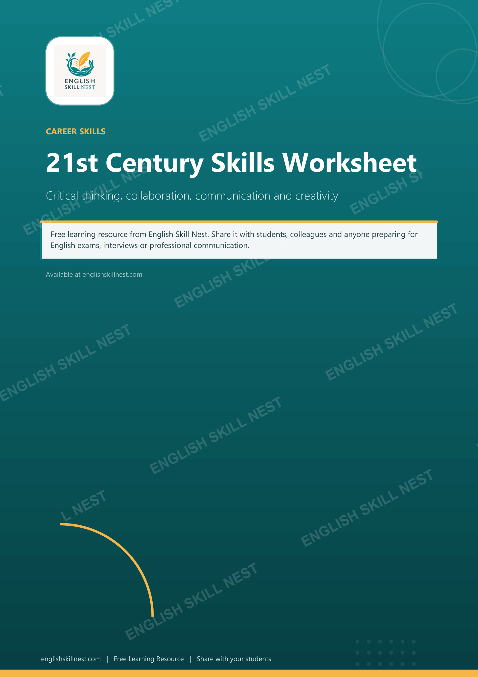 21st Century Skills Worksheet - page 1 preview