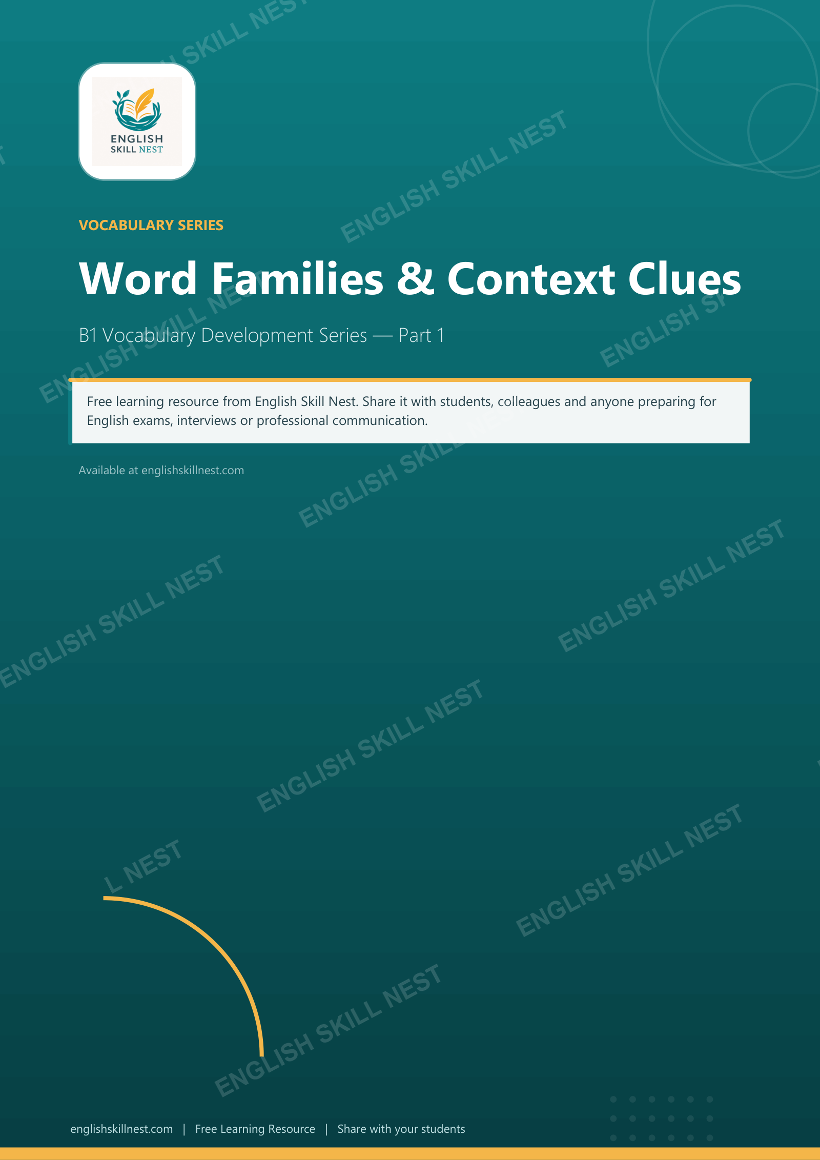 Word Families & Context Clues - page 1 preview