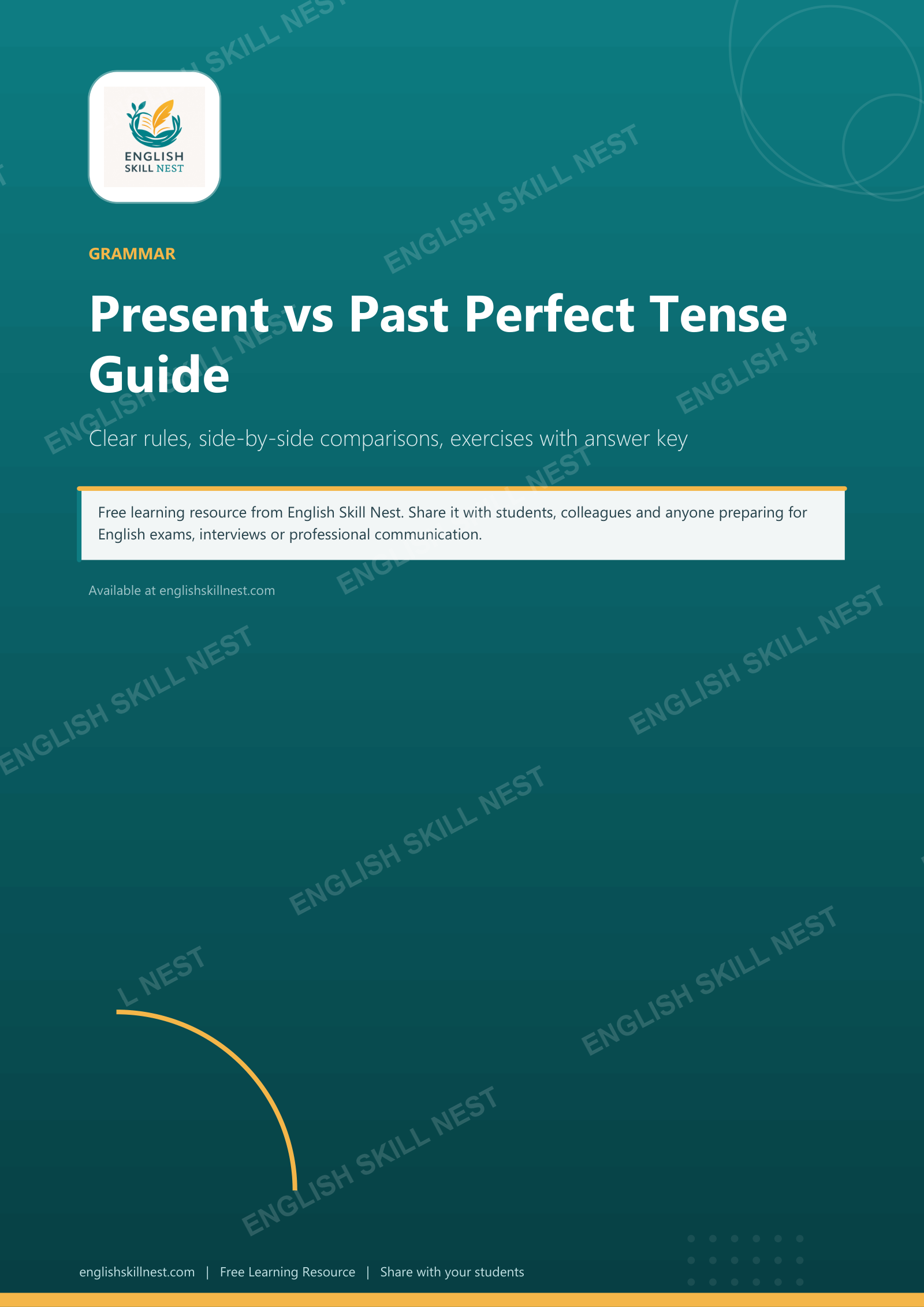 Present vs Past Perfect Tense Guide - page 1 preview