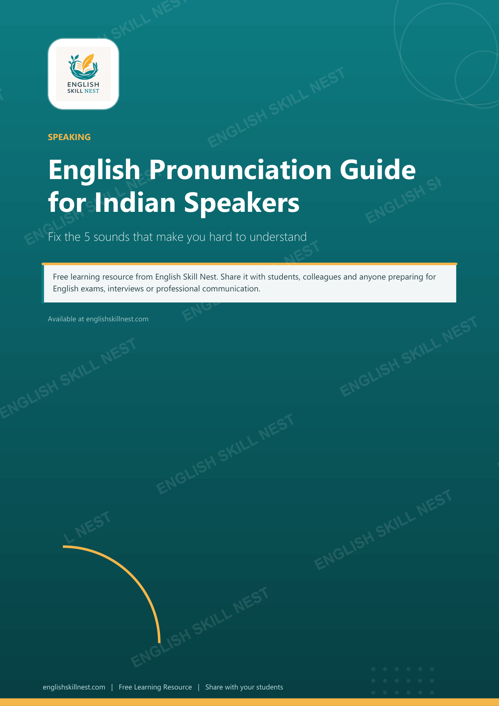 English Pronunciation Guide for Indian Speakers - page 1 preview