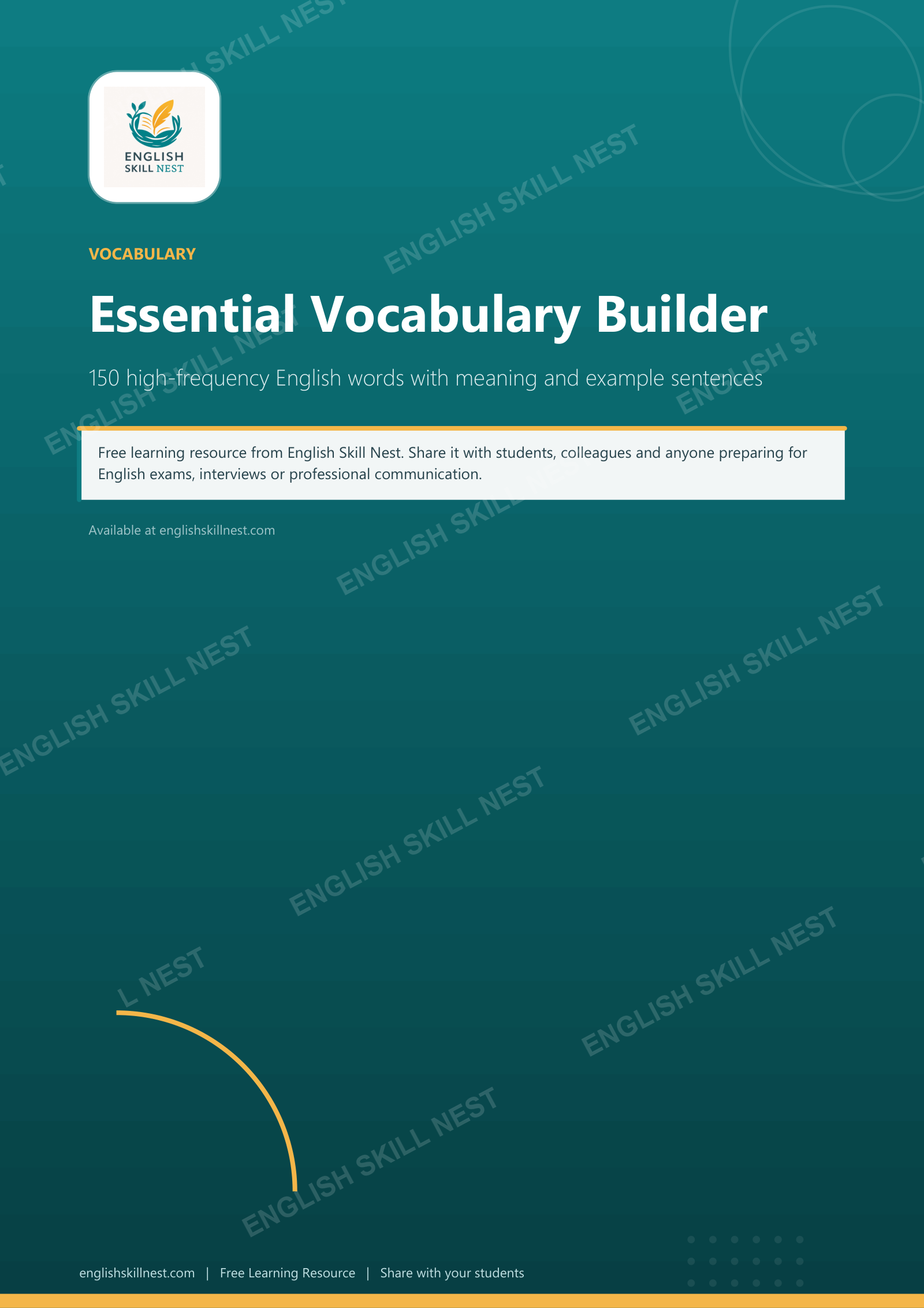Essential Vocabulary Builder - page 1 preview